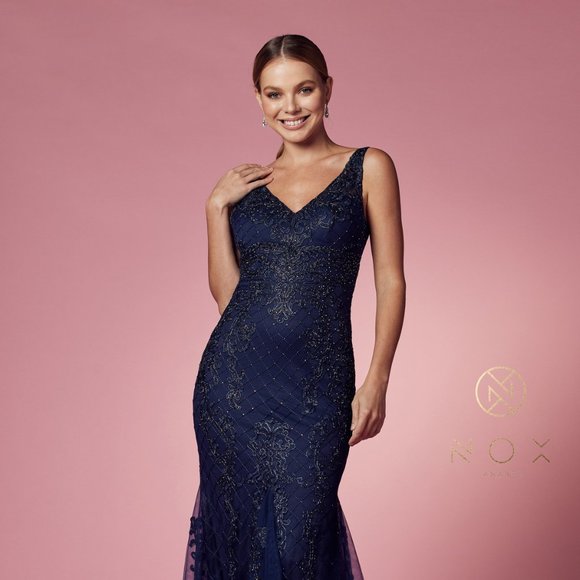 NOX Dresses & Skirts - NEW POLYESTER OFF THE SHOULDER LONG MERMAID SLEEVELESS DRESS WITH ZIPPER NX A398